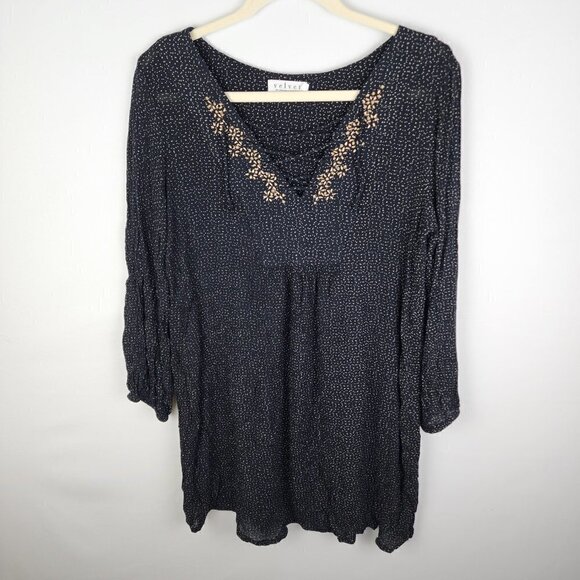 Velvet Boho Cottagecore Dress S - Picture 2 of 4